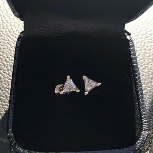 .25 ct. each trillion diamond earring set